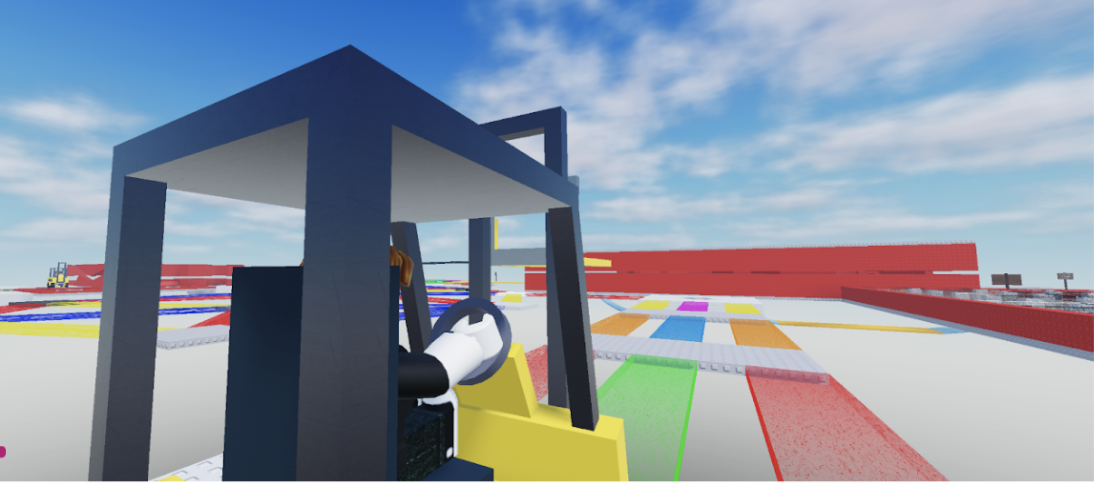 Screenshot of the game Become Forklift Certified Obby. The game was made by Brandon Thames with the Roblox username TumbleWede 